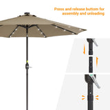 BONOSUKI LED Patio 9Ft Market Umbrella,Outside Deck Table Umbrella