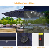BONOSUKI LED Patio 9Ft Market Umbrella,Outside Deck Table Umbrella