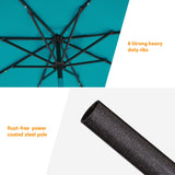 BONOSUKI LED Patio 9Ft Market Umbrella,Outside Deck Table Umbrella