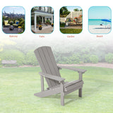 BONOSUKI Patio Adirondack Chair with Cupholder,Weather Resin-Set of 2