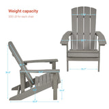 BONOSUKI Patio Adirondack Chair with Cupholder,Weather Resin-Set of 2