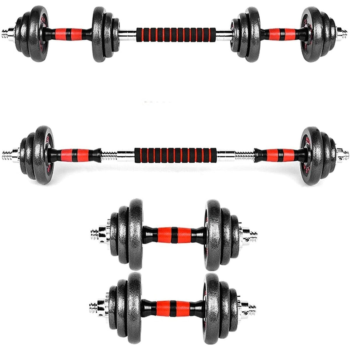 BOSCARE 66 lbs. Adjustable Dumbbells Barbell Weights Set with Bar
