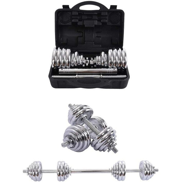 BOSCARE 66 lbs. Adjustable Dumbbells Barbell Weights Set with Bar