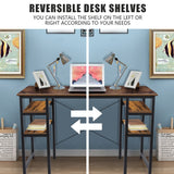 BOSCARE Home Office Desk Workstation Table w/Shelves & Hooks