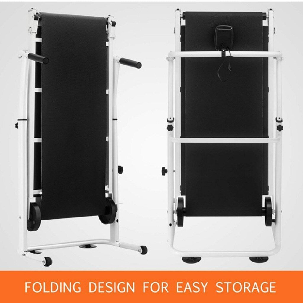 BOSCARE Mini Folding Walking Machine Manual Treadmill Shock-Absorbing