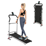 BOSCARE Mini Folding Walking Machine Manual Treadmill Shock-Absorbing