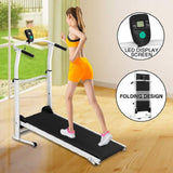 BOSCARE Mini Folding Walking Machine Manual Treadmill Shock-Absorbing