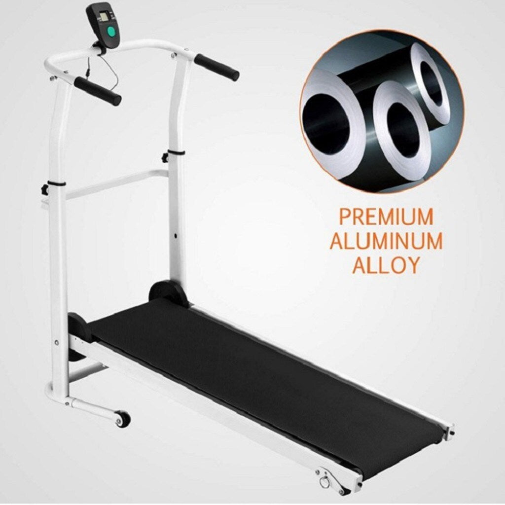 BOSCARE Mini Folding Walking Machine Manual Treadmill Shock-Absorbing