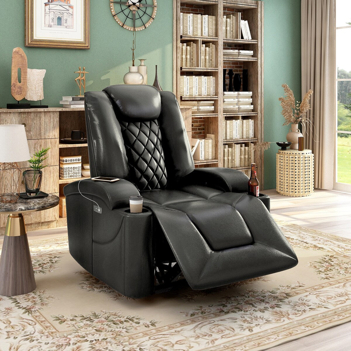 BOSCARE Power Motion Recliner with USB Charge Port and Two Cup Holders
