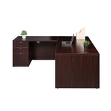 BOSS 71-inch L-Shape Corner Executive Desk with File Pedestal