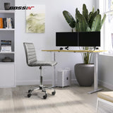 BOSSIN Adjustable Home Office Chair, Mid-Back Armless Ribbed Swivel Task Chair,Vanity Chair for Small Space, Livingroom Make-up