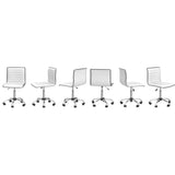 BOSSIN Adjustable Home Office Chair, Mid-Back Armless Ribbed Swivel Task Chair,Vanity Chair for Small Space, Livingroom Make-up