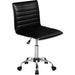 BOSSIN Adjustable Home Office Chair, Mid-Back Armless Ribbed Swivel Task Chair,Vanity Chair for Small Space, Livingroom Make-up