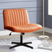 BOSSIN Criss Cross Chair Armless Office Desk Chair No Wheels,Fabric Padded Modern Swivel Vanity Chair office chair
