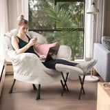BOSSIN Fabric Lazy Chair for Adults,Modern Comfortable Chair,Accent Lounge Chair for Living Room,Upholstered Single Sofa Chair