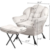 BOSSIN Fabric Lazy Chair for Adults,Modern Comfortable Chair,Accent Lounge Chair for Living Room,Upholstered Single Sofa Chair