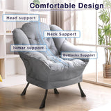 BOSSIN Fabric Lazy Chair for Adults,Modern Comfortable Chair,Accent Lounge Chair for Living Room,Upholstered Single Sofa Chair