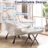 BOSSIN Fabric Lazy Chair for Adults,Modern Comfortable Chair,Accent Lounge Chair for Living Room,Upholstered Single Sofa Chair