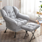 BOSSIN Fabric Lazy Chair for Adults,Modern Comfortable Chair,Accent Lounge Chair for Living Room,Upholstered Single Sofa Chair