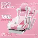 BOSSIN Gaming Chair Ergonomic Video Game Chair High Back Racing Style Chair with Armrest and Footrest