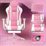 BOSSIN Gaming Chair Ergonomic Video Game Chair High Back Racing Style Chair with Armrest and Footrest