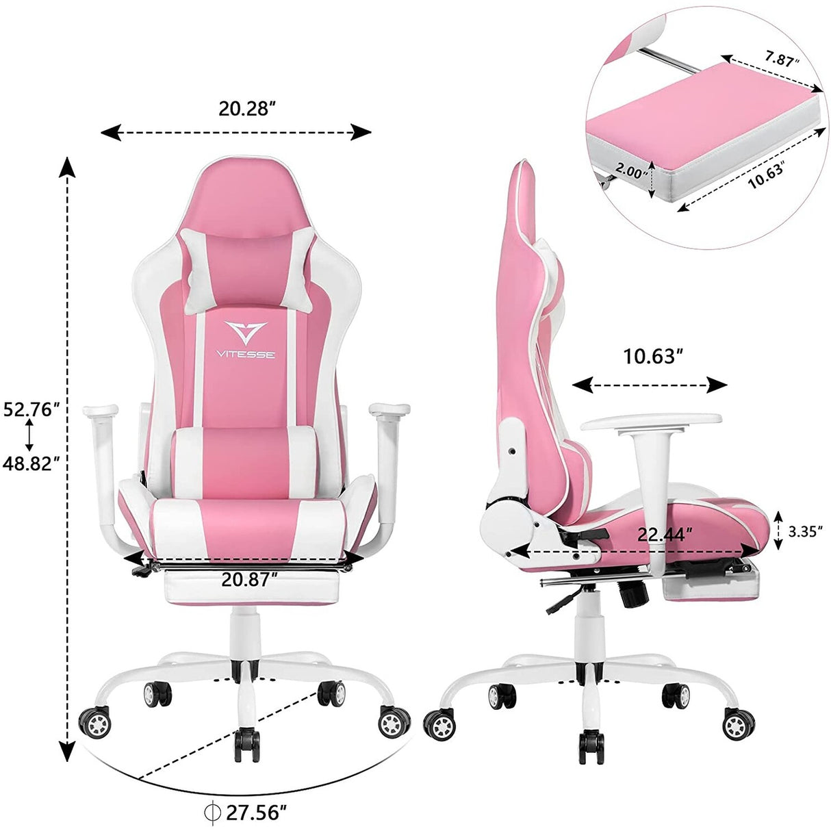 BOSSIN Gaming Chair Ergonomic Video Game Chair High Back Racing Style Chair with Armrest and Footrest