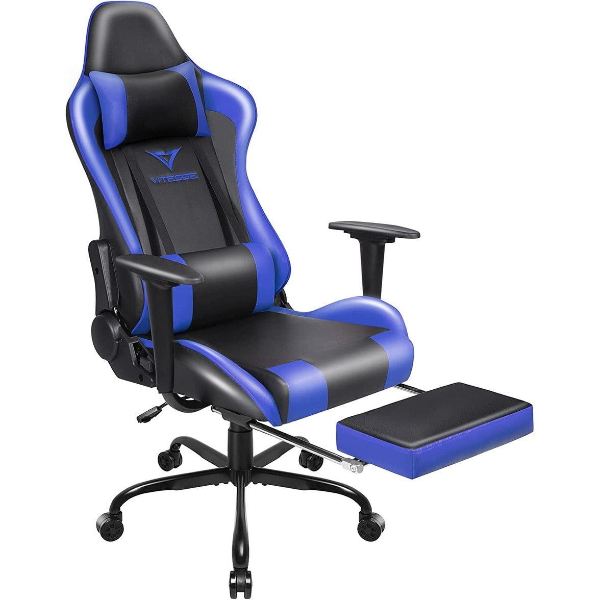 BOSSIN Gaming Chair Ergonomic Video Game Chair High Back Racing Style Chair with Armrest and Footrest