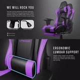 BOSSIN Gaming Chair Ergonomic Video Game Chair High Back Racing Style Chair with Armrest and Footrest