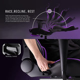 BOSSIN Gaming Chair Ergonomic Video Game Chair High Back Racing Style Chair with Armrest and Footrest