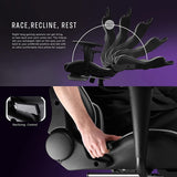 BOSSIN Gaming Chair Ergonomic Video Game Chair High Back Racing Style Chair with Armrest and Footrest