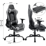 BOSSIN Gaming Chair Ergonomic Video Game Chair High Back Racing Style Chair with Armrest and Footrest