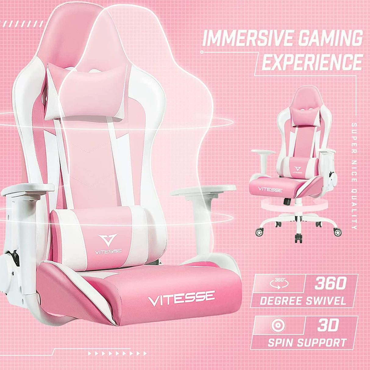 BOSSIN Gaming Chair High Back Computer Office Chair with Lumbar Support and Headrest