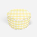 BUTTER GINGHAM DREAM Round Pouf By Kavka Designs