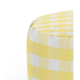 BUTTER GINGHAM DREAM Round Pouf By Kavka Designs