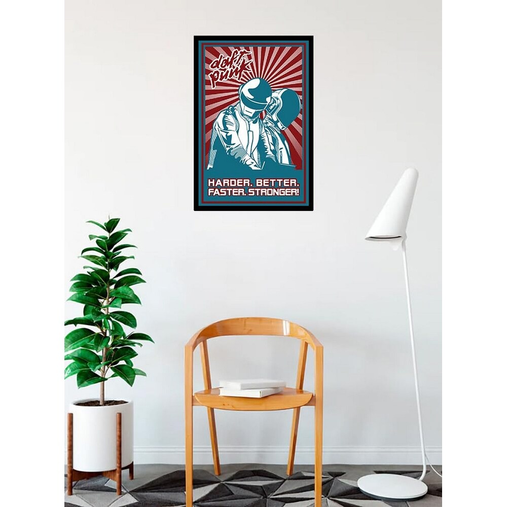 Daft Punk Harder Better Faster Stronger Framed Poster - 24 x 36 Inch