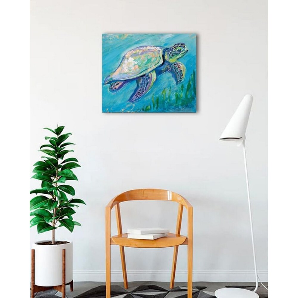 Sea Turtle Swim Art Poster - Print On Demand