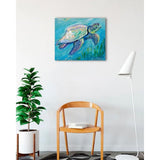 Sea Turtle Swim Art Poster - Print On Demand