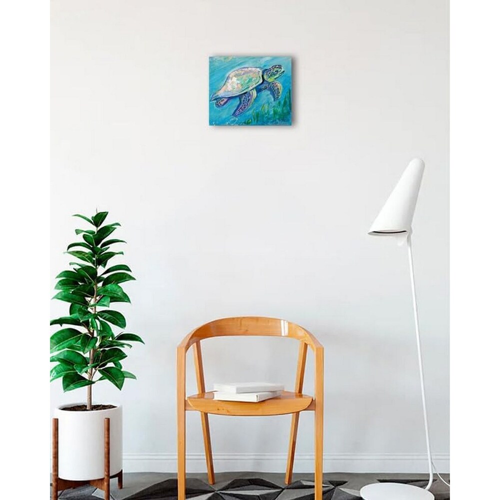 Sea Turtle Swim Art Poster - Print On Demand