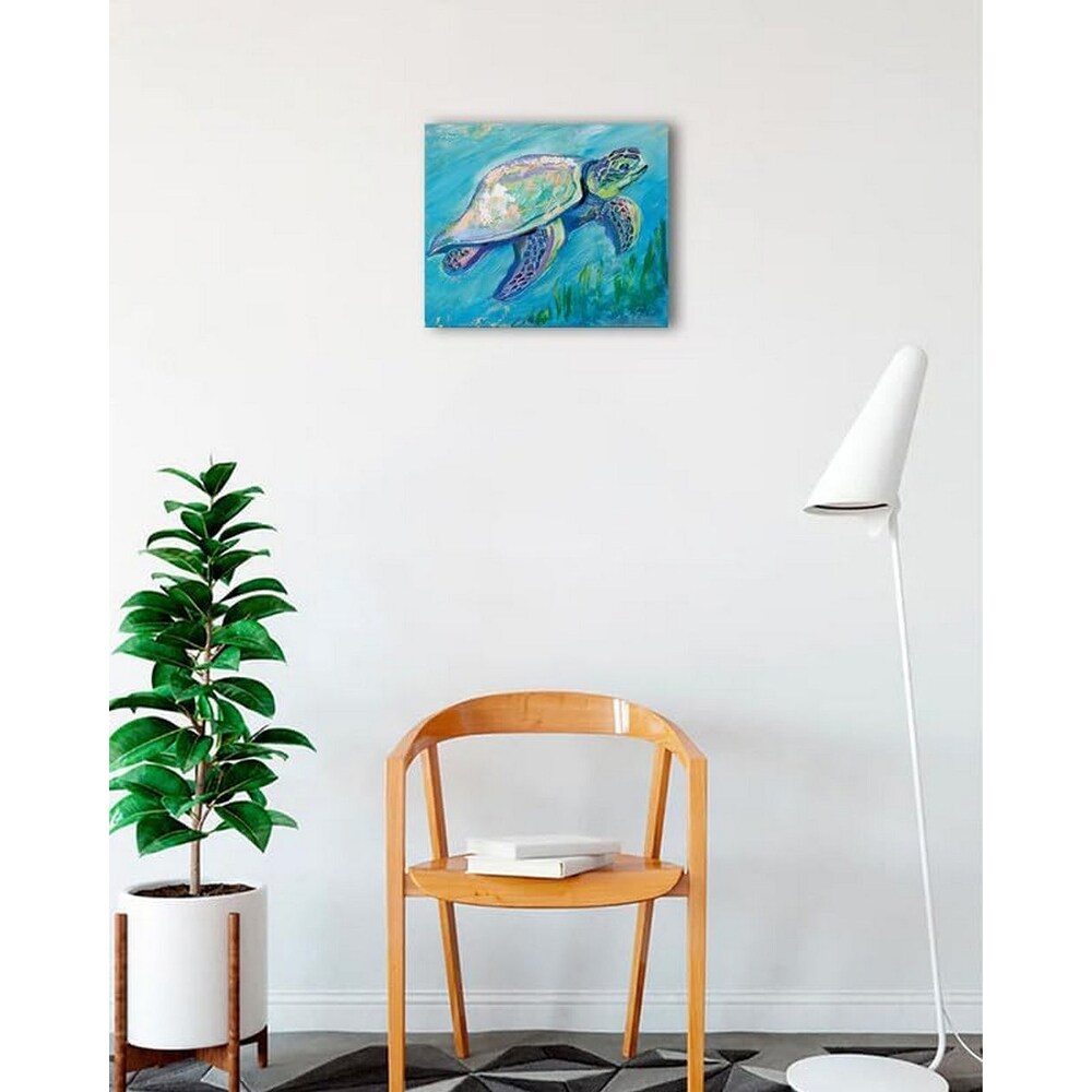 Sea Turtle Swim Art Poster - Print On Demand