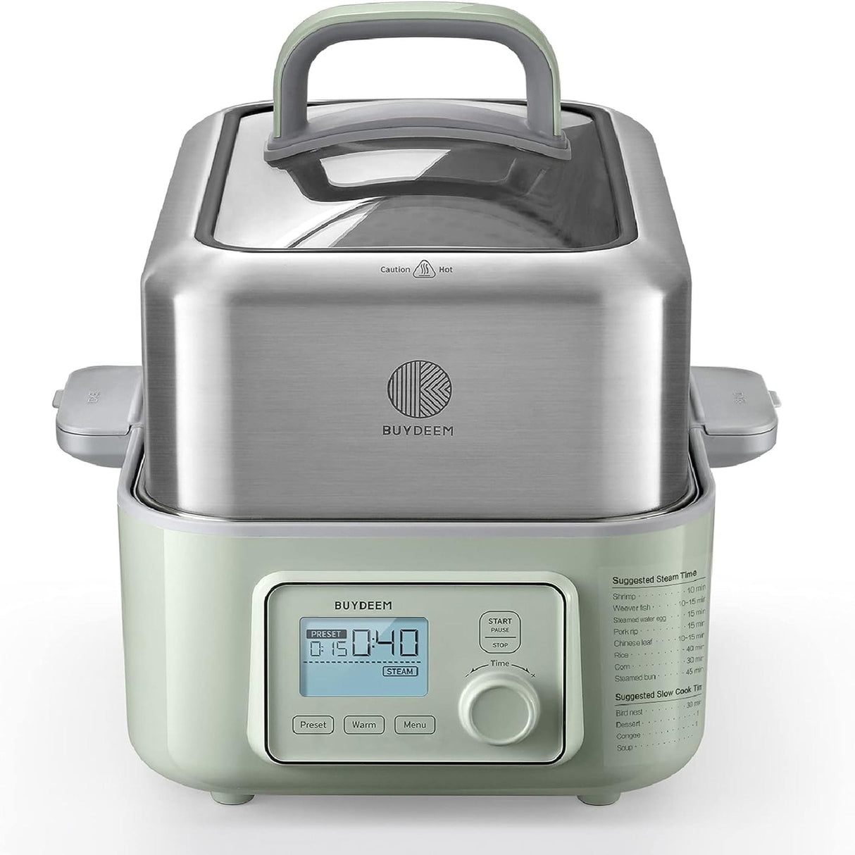 BUYDEEM G563 5-Quart Electric Food Steamer for Cooking, One Touch Vegetable Steamer, Digital Multifunctional Steamer