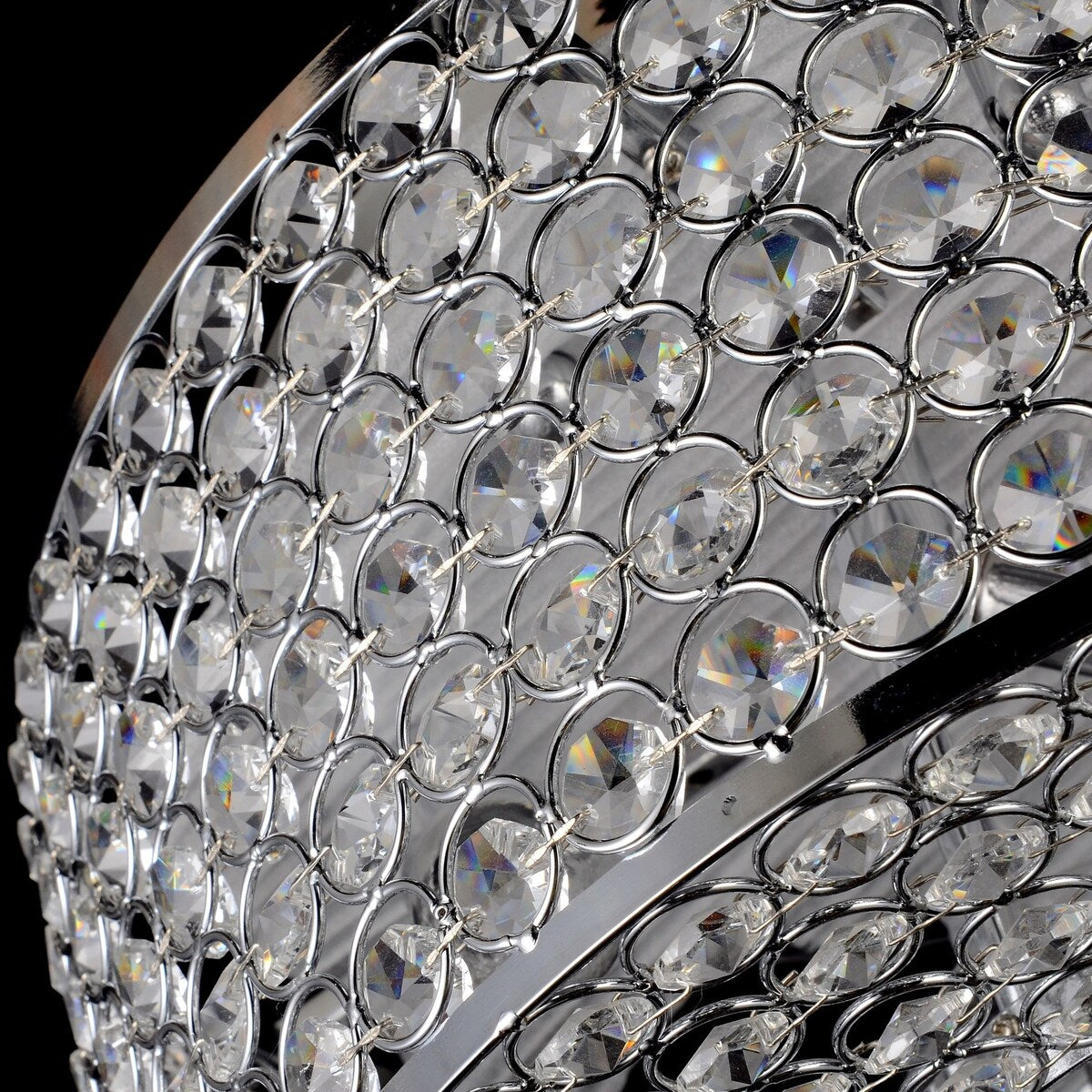 B&S Lighting Inc WEB Crystal Chandelier 4 Lights Round Semi Flush