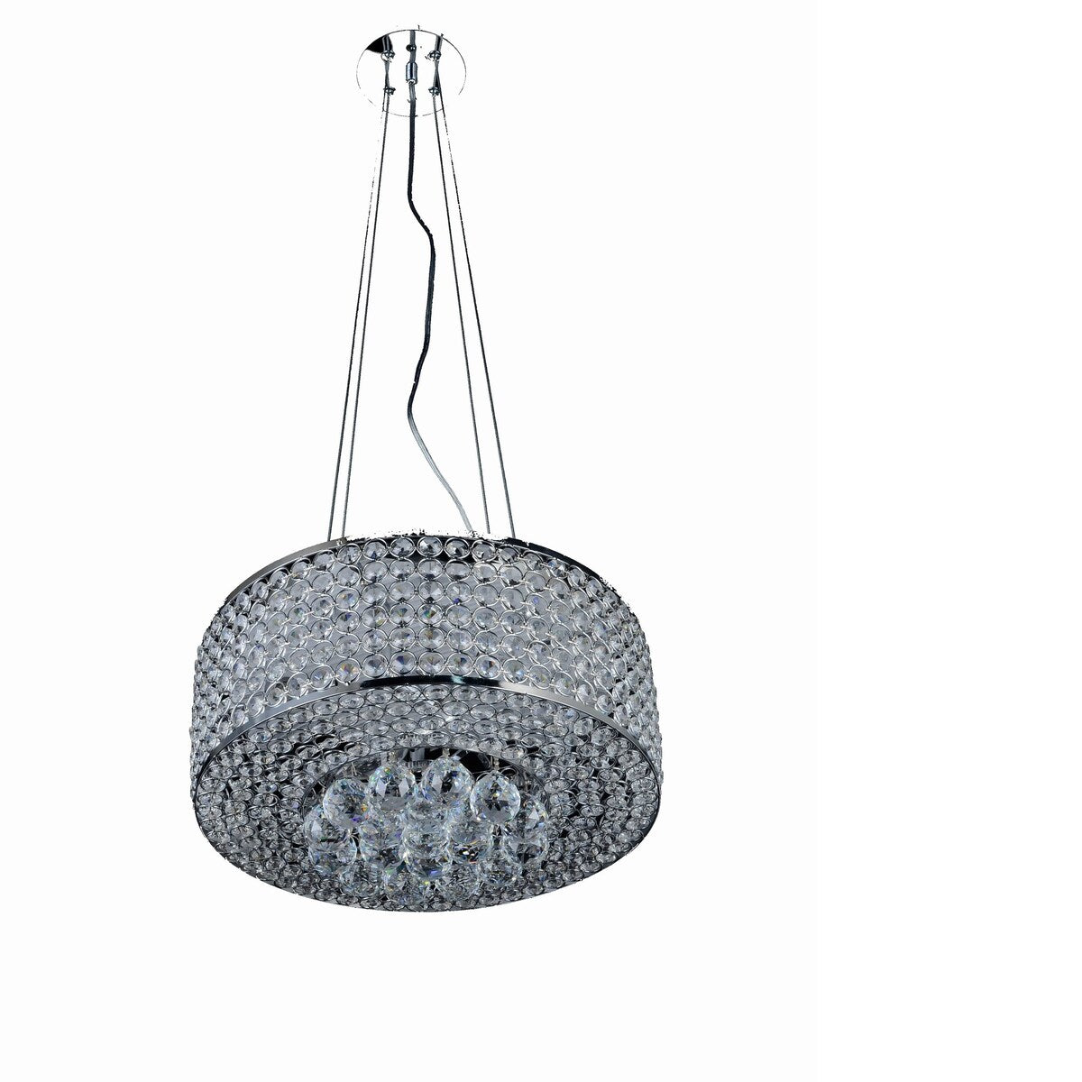B&S Lighting Inc WEB Crystal Chandelier 4 Lights Round Semi Flush