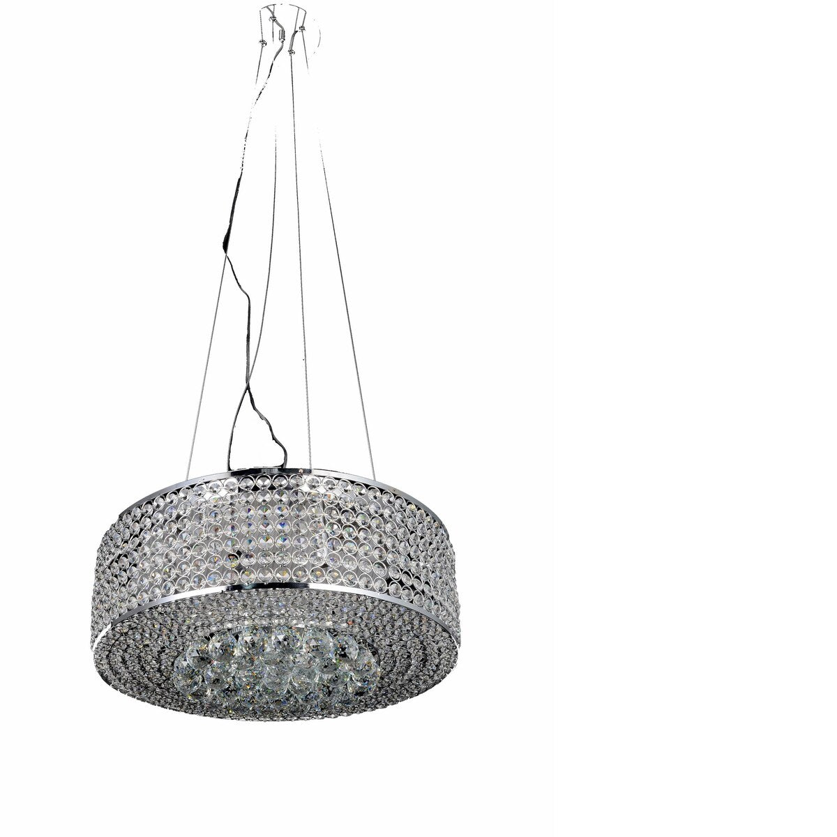 B&S Lighting Inc WEB Crystal Chandelier 4 Lights Round Semi Flush