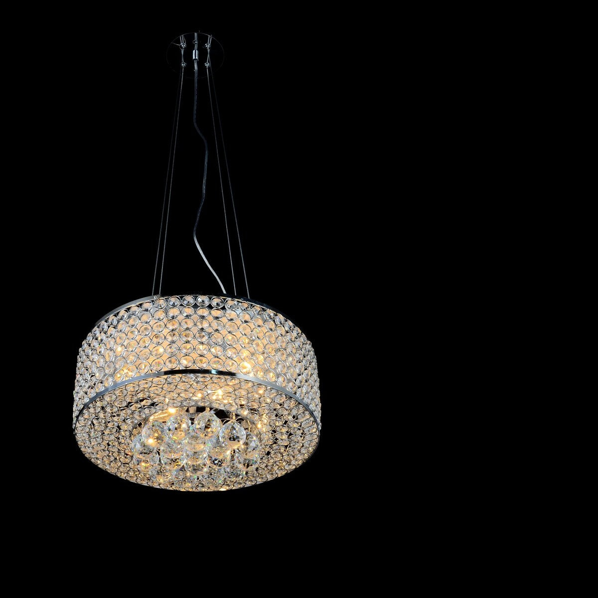 B&S Lighting Inc WEB Crystal Chandelier 4 Lights Round Semi Flush