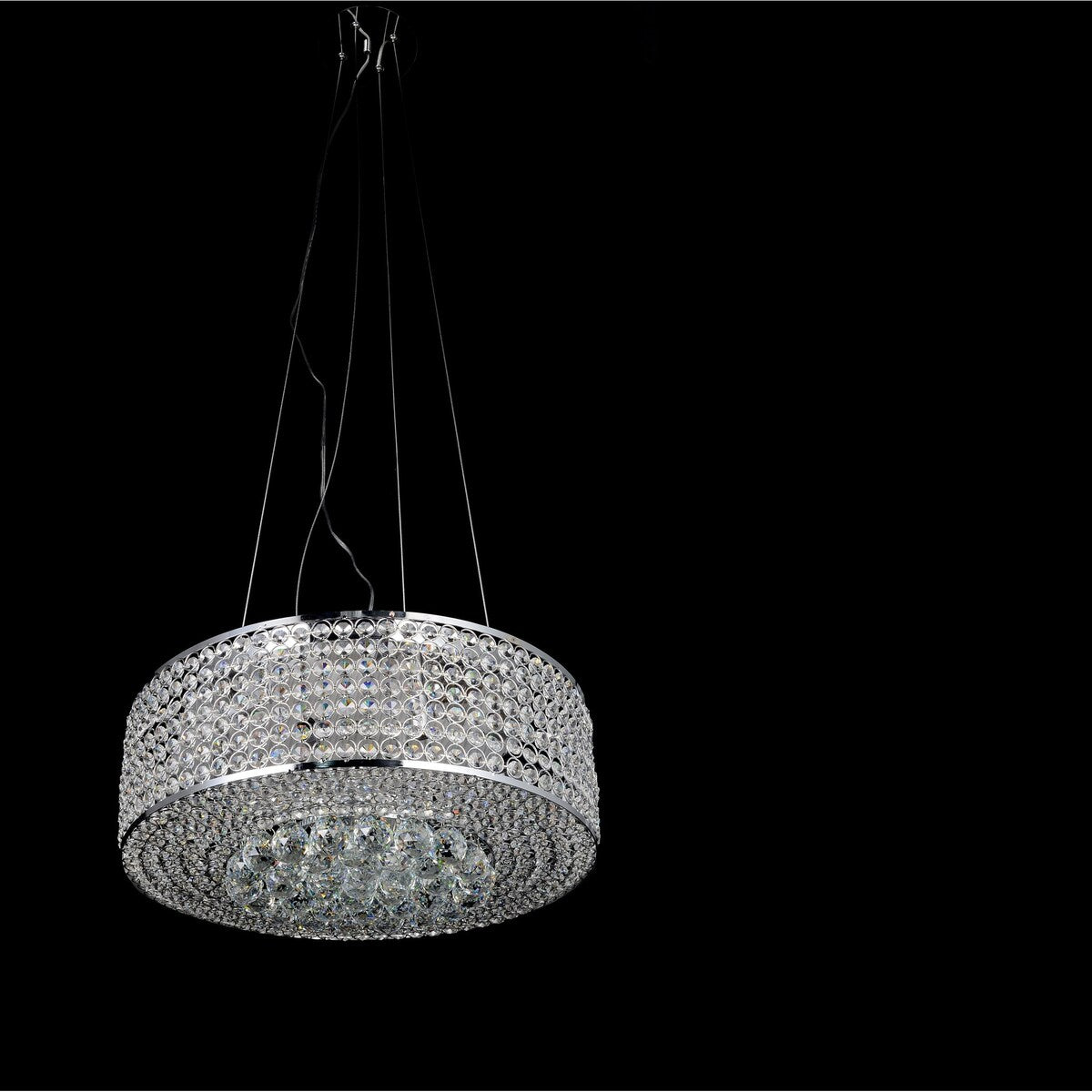 B&S Lighting Inc WEB Crystal Chandelier 4 Lights Round Semi Flush