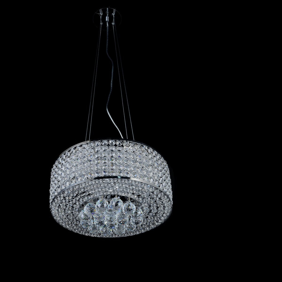 B&S Lighting Inc WEB Crystal Chandelier 4 Lights Round Semi Flush