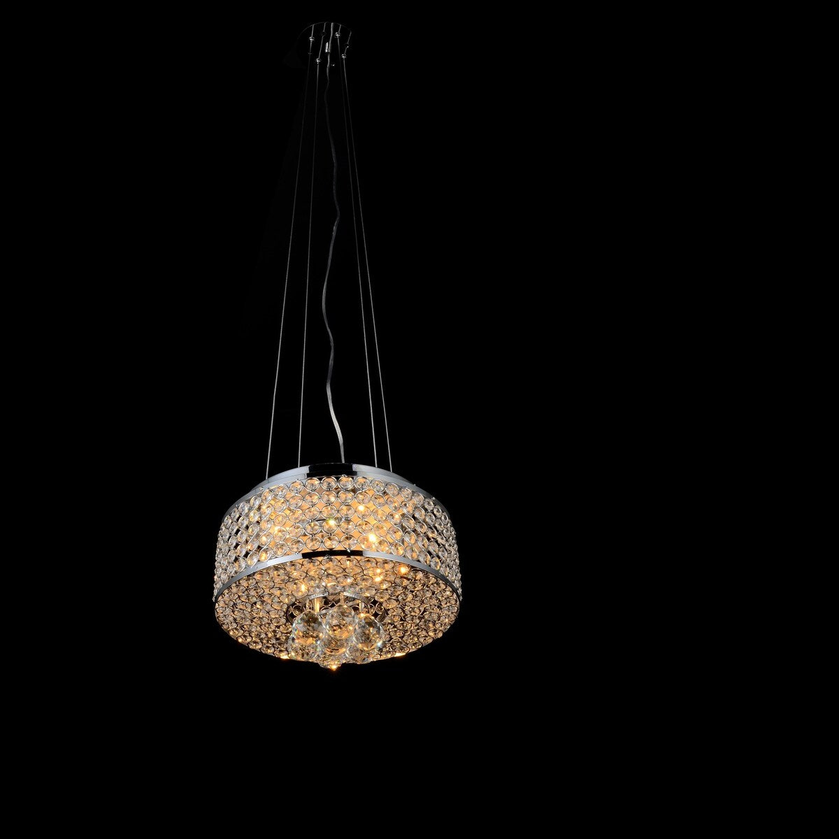 B&S Lighting Inc WEB Crystal Chandelier 4 Lights Round Semi Flush