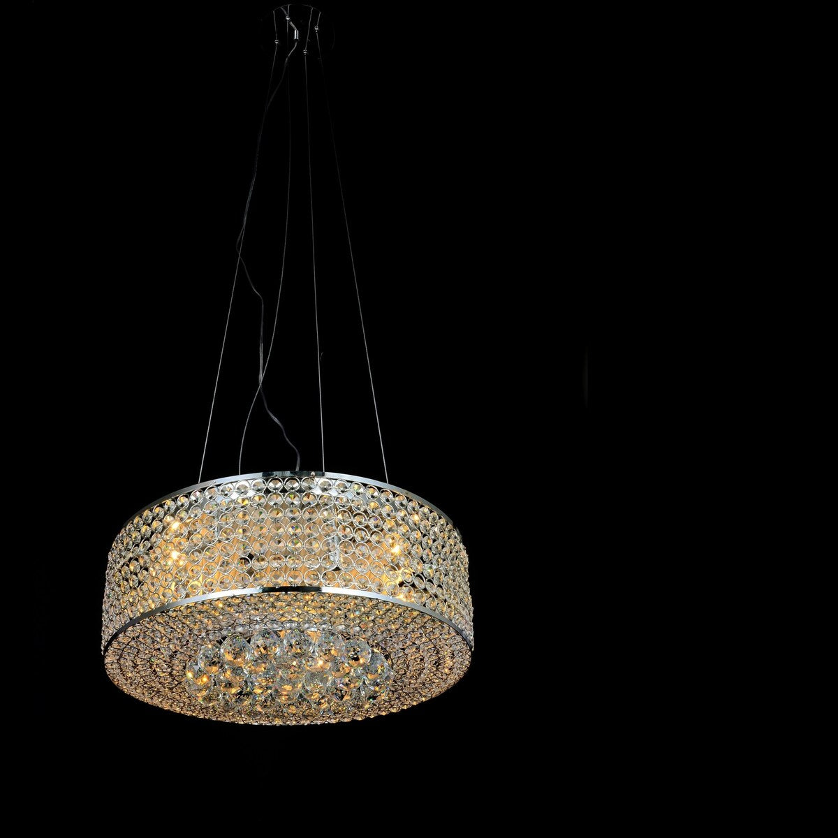 B&S Lighting Inc WEB Crystal Chandelier 4 Lights Round Semi Flush