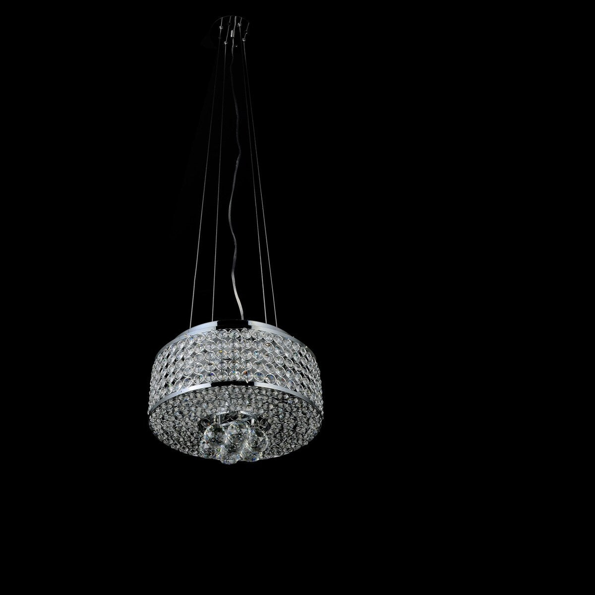 B&S Lighting Inc WEB Crystal Chandelier 4 Lights Round Semi Flush
