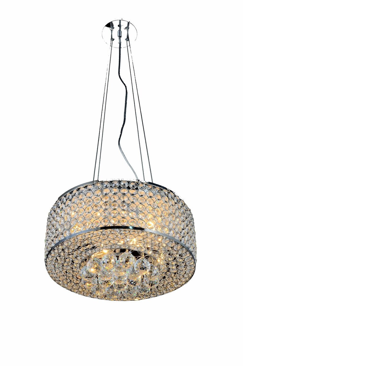 B&S Lighting Inc WEB Crystal Chandelier 4 Lights Round Semi Flush